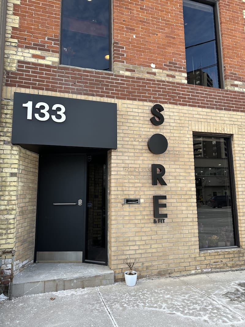 sore & fit fitness yorkville toronto street entrance