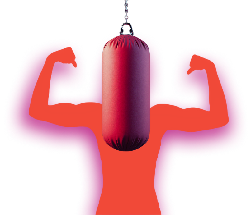 lady punching bag red