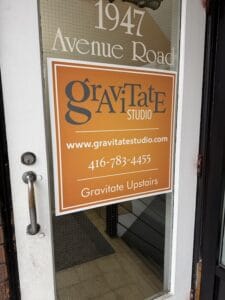 Gravitate Studio Midtown review door signage
