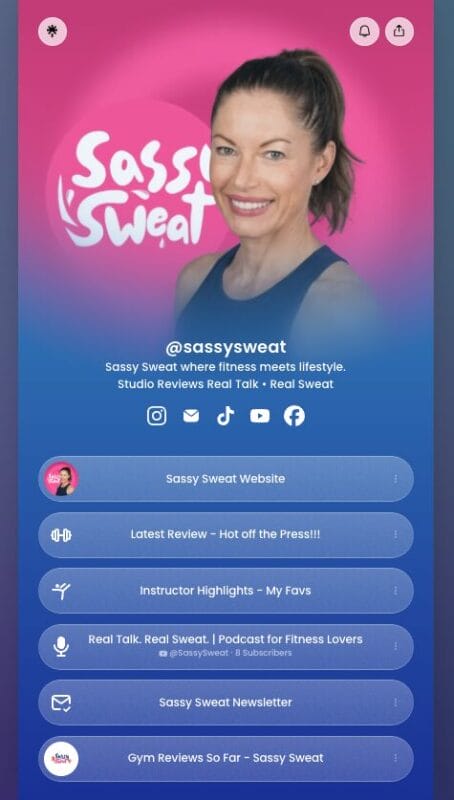 SassySweat Linktree