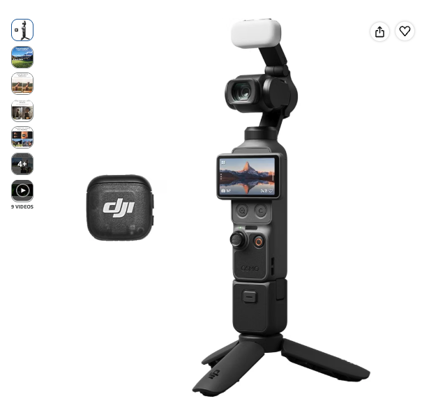 DJI Osmo Pocket 4 Creator Combo, Pocket Gimbal Vlog Camera
