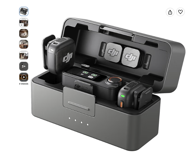 DJI Mic 3 (2 TX + 1 RX + Charging Case), Wireless Microphone