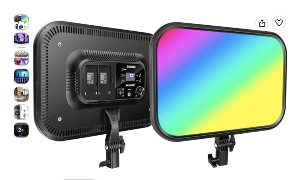 NEEWER 18.3" RGB LED Video Light Panel with APP Control, 1 Pack 60W