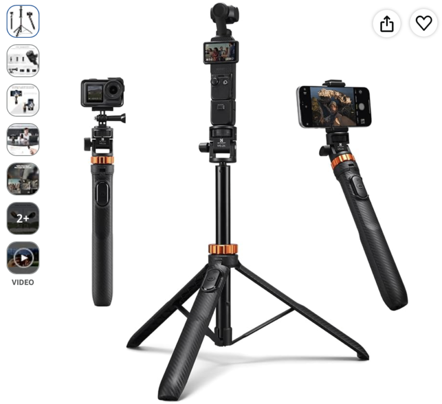 K&F Concept 69" Extendable Phone Tripod, Light Stand