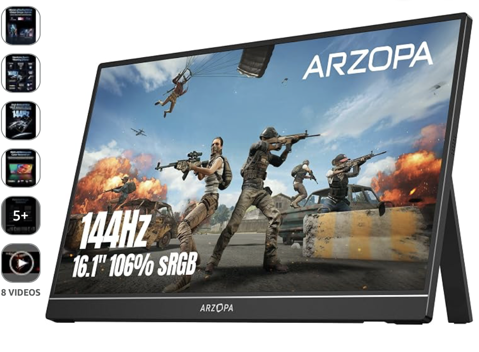 ARZOPA 16.1" 144Hz Portable Gaming Monitor,