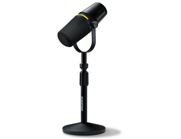 Shure MV7+ USB-C & XLR Podcast Dynamic Mic with Stand - Black